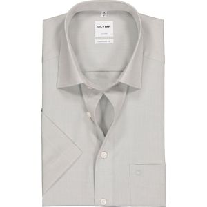 OLYMP Luxor comfort fit overhemd - korte mouw - grijs - Strijkvrij - Boordmaat: 44