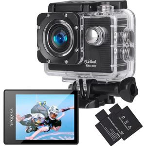 Bodycam 1080P 12 MP Groothoek 30 m Onderwatercamera - 2 x 900mAh Batterijen - Montageaccessoires voor Helm en Fiets