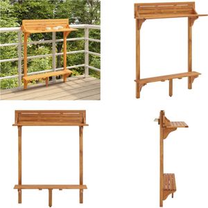 vidaXL Balkonbartafel 90x37x122,5 cm massief acaciahout - Bartafel - Bartafels - Tafel - Tafels