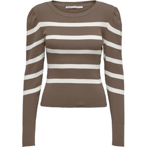 Only Trui Onlsally L/s Puff Pullover Knt Noos 15251029 Walnut/cloud Danc Dames Maat - L