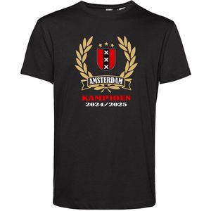 T-shirt Krans Kampioen 2024/2025 | Amsterdam | Shirt Kampioen | Geen officieel Ajax Artikel | Zwart | maat S