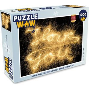 Puzzel I Love You getekend met een sterretje - Legpuzzel - Puzzel 1000 stukjes volwassenen