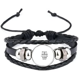 Akyol - dit is hoe de leukste en meest geweldigste tante eruit ziet armband zwart - Tante - meest leukste tante - verjaardag - cadeautje voor tante - tante artikelen - kado - geschenk