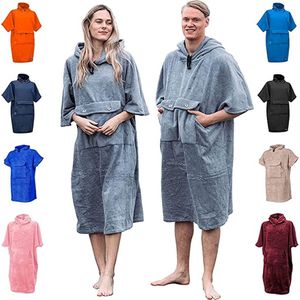 Belieff Poncho voor Dames en Heren - Badponcho - Surf Poncho - Omkleed Handdoek Volwassenen - Omkleed Poncho - Badponcho Volwassenen - Comfortabel Zacht - Extra zachte Badstof Water Absorberend - Lichtgrijs