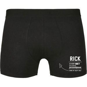 Rick, je hebt niet de leukste persoonlijkheid, maar dit helpt wel Heren Boxershort - relatie - vriend - onderbroek - grappig