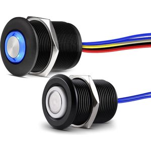 Drie Weg Dimmer Schakelaar kit - 12V LED Schakelaar Aluminium - Boot Camper Van Verlichting - DC 12V dimbaar LED-licht - Enkelkleurige stripverlichting Zwart