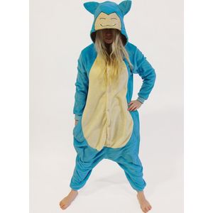 KIMU Onesie Blauw Sumo Pak Kind Kostuum - Maat 116-122 - Sumoworstelaar Slaap Monster Worstelaar Jumpsuit Pyjama Jongen Meisje Kinderen Fleece Festival