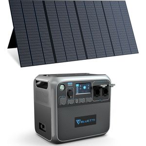 BLUETTI AC200P zonnegenerator met PV350 zonnepanelen, 2000Wh draagbare energiecentrale met LiFePO4 accu zonne-energie generator voor thuisgebruik, reizen, stroomuitval