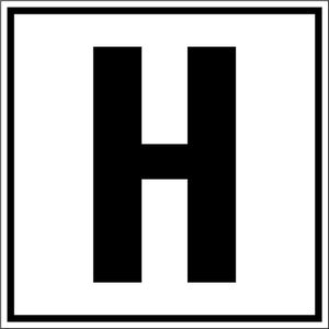 Letter bord A-Z, per stuk Letter H 100 x 100 mm