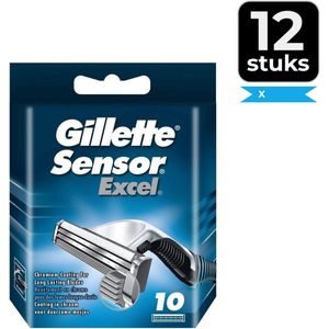 Gillette Sensor Excel Scheermesjes Mannen - 10 Stuks - Voordeelverpakking 12 stuks