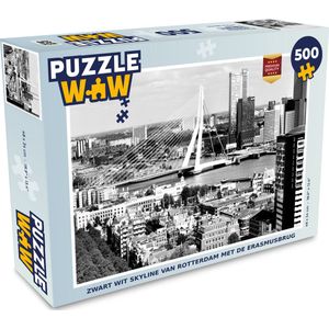 Puzzel Rotterdam - Skyline - Zwart - Wit - Legpuzzel - Puzzel 500 stukjes