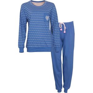 Tenderness Dames Pyjama - Katoen - Blauw - Maat XXL
