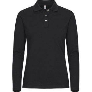 Clique Stretch Premium Polo L/S Women 028263 - Zwart - 36/S