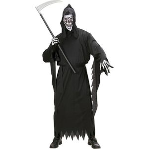 Widmann - Beul & Magere Hein Kostuum - Grim Reaper Vader Tijd Kostuum Man - Zwart - Medium - Halloween - Verkleedkleding