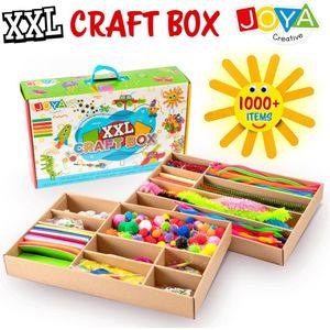 JOYA CREATIVE XXL Knutselkoffer Voor Kinderen - Knutselkoffer - Alle knutselspullen bij de hand voor uren knutselplezier - Geschikt voor kinderen vanaf 4 jaar - In handige opbergkoffer