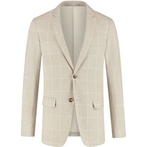 Gents - Colbert ruit katoen-linnen zand - Maat 26
