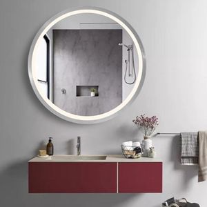 Ronde LED spiegel 32W 80cm + ALU infrarood sensor voor badkamer - Wit licht - Kunststof - SILUMEN