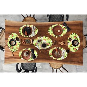 Placemats ovaal - Onderleggers - Ovale placemats - Patronen - Sushi - Japan - Groen - 8 stuks