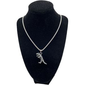 Dino, Baby Dino, Ketting/Hanger, Dinosauriër, T-Rex, Tyrannosaurus Rex, Roar, Zilverkleurig