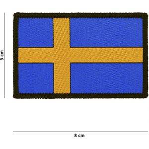 Embleem stof fijn geweven vlag Zweden