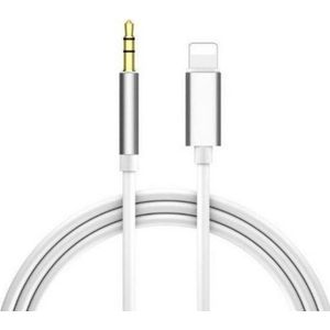 Audio AUX kabel naar lightning USB - 3.5mm hoofdtelefoon muziek aansluiting - audio jackr - Autokabel - Zilver