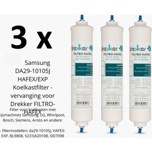 3 x vervanging voor Samsung DA29-10105J HAFEX/EXP Koelkastfilter - vervanging Drekker FILTRO-HAFEX,filtermodellen: da29-10105j, HAFEX-EXP, BL9808, 5231JA2010B, DD7098