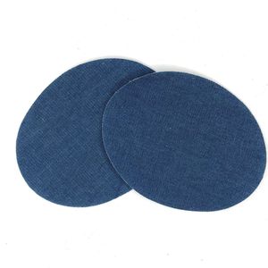 Knie Elleboog Strijk Stukken Lappen Patches Jeans Blauw 11 cm / 14 cm / Jeans Blauw