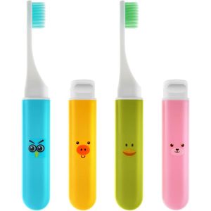 Reistandenborstel 4 Pack Zachte Mini Tandenborstel Opvouwbaar met Case Tandenborstelhouder