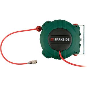 PARKSIDE Perslucht Slanghaspel - 10 m / aansluitslang compressor: 3 m - Met automatisch oprolsysteem - Werkdruk: max. 10 bar