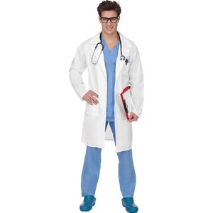 Widmann - Dokter & Tandarts Kostuum - Zaalarts Dokter Pols Kostuum - Blauw, Wit / Beige - XL - Carnavalskleding - Verkleedkleding