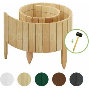 be4nature Rollborder 200 x 10 cm Lichtbruin Geïmpregneerd Tuinafsluiting van grenenhout Borderomranding Flexibele rolborder Grasrand