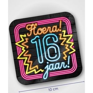 Paperdreams Neon onderzetters - 16 jaar