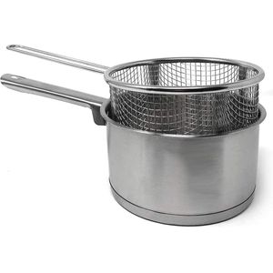 Kookpan met Mand - Melkpan - Roestvrij Staal - Zilver - Inductie - 16 cm