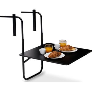 Infinity Goods Balkontafel - Inklapbaar - 60 x 60 CM - Verstelbaar - Hangend - Zwart