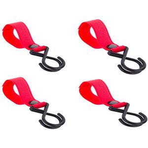 Kinderwagen haken – Tashaken – Tassenhaak – Tassenhaak kinderwagen – buggyhaak – Rood – 4 stuks