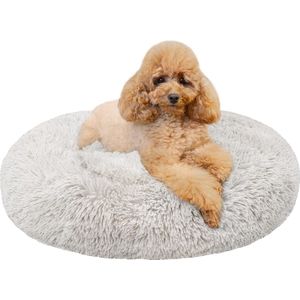 Creative Pets | Hondenbed voor huisdieren ⌀ 60 cm | Grijs | Hondenbed met fluffy hondenkussen | Hondenmand honden bed | Hondenbed mat