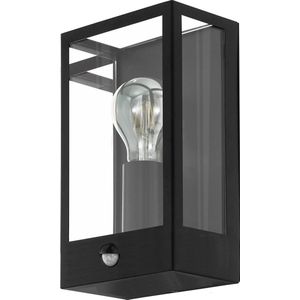 Buitenlamp met bewegingssensor - wandlamp buiten - 1 stuk - zwart metaal