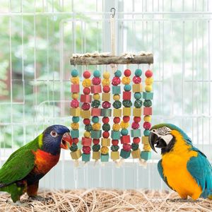 Grote Vogel Papegaai Speelgoed,Vogel Kauwspeelgoed Natuurlijke Houten Blokken Takraw Papegaai Cage Bite Toy Pakken voor Grote Medium Vogels Afrikaanse Grijze Kaketoes Amazon Papegaaien