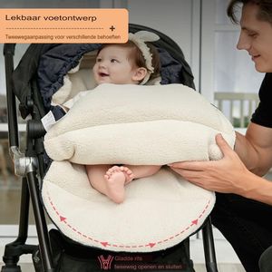 Baby Kinderwagen Winter Voetenzak Universele Sherpa Voering Baby Kinderwagen Comfortabele Pluche Voetenzak Winter Voetenzak voor Baby Stoel met Tas Donkergrijs