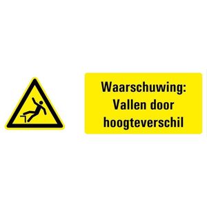 Waarschuwing voor vallen door hoogteverschil tekstbord 400 x 150 mm