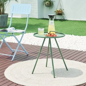 Tuintafel Fosen rond 55xØ42 cm groen [en.casa]