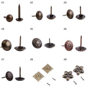 Vintage Bekleding Nagels Brons Metalen Tags Voor Meubels Bank Schoen Deur Decoratieve Tack Stud (Groen 10 * 14Mm) - 100 St