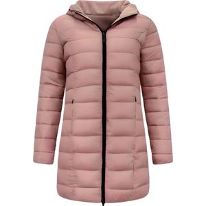 Gewatteerde Jas Dames Lang Parka - Slim Fit - Pink