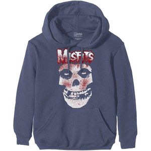 Misfits - Blood Drip Skull Hoodie/trui - M - Blauw