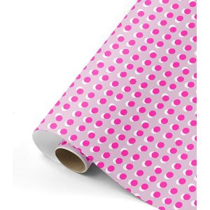 cadeaupapier Dots Roze inpakpapier 70 cm x 2 m