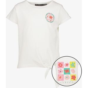 TwoDay meisjes T-shirt met backprint en knoop - Wit - Maat 122/128