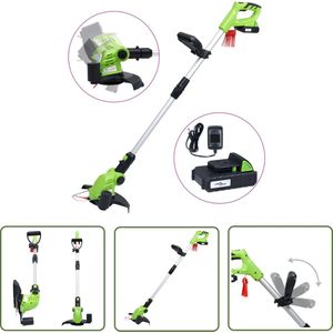 vidaXL Elektrische Grasmaaier - Tuinonderhoud - Accugrastrimmer met accu 20 V 1500 mAh Li-ion - Accugrasmachine - Snoerloze Grasmaaier - Grastrimmer