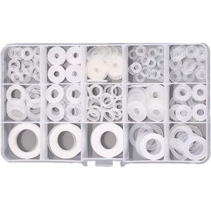 250 stuks zachte kunststof sluitringen - nylon isolatieschijven - platte sluitringen set - M3.5-M20 - voor schroeven bevestiging
