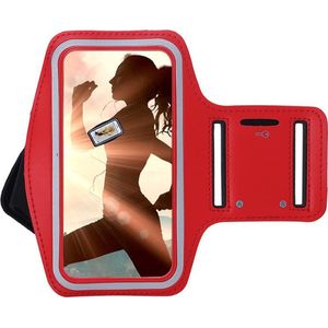 Geschikt voor Samsung Galaxy A02s Hoesje - A05/ A05s/ A06/ A15/ A25/ A35/ A55/ A03s Hoesje - Sportband Hoesje - Sport Armband Case Hardloopband Rood