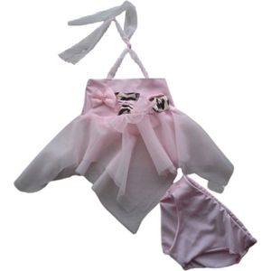 Maat 122 Luxe Bikini roze details Baby en kind lichtroze zwemkleding